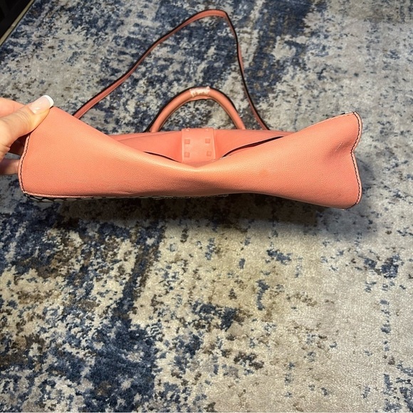 Betsey Johnson Curtsy Black & White Polka Dot Coral Bow Satchel - Picture 10 of 13